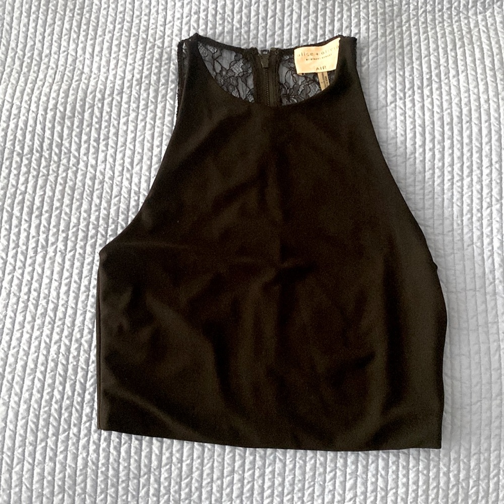 Alice + Olivia Cropped Lace Top